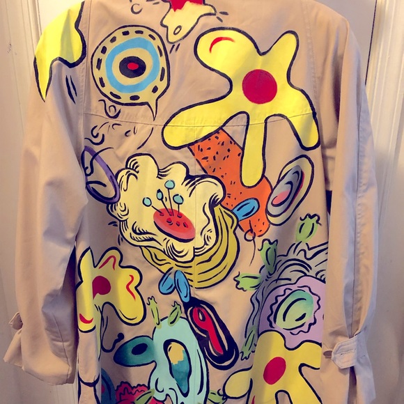 London Fog Jackets & Blazers - Suzan Pitt hand painted trench coat